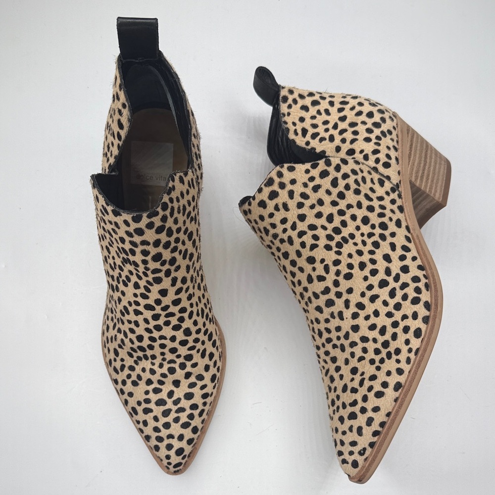 Dolce Vita Santo II Animal Print Heel Booties Boots S-462 Sz 8 - Picture 1 of 11